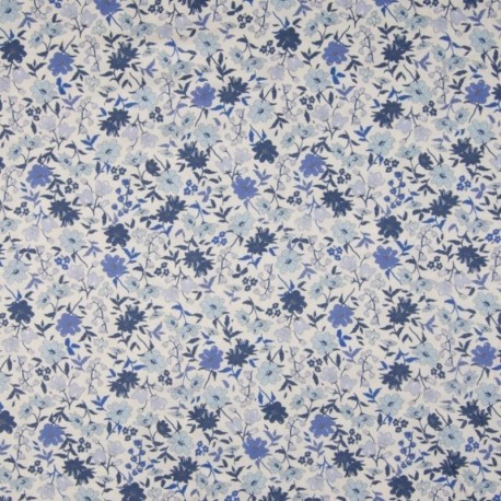 Tissu Popeline Sarah Shelby Bleu