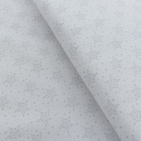 Tissu Devon Imprimé Grande Etoiles Gris 