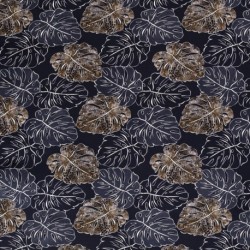 Tissu Imprimé Plante Navy 