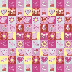 Tissu Popeline Peppa Pig Imprimé Rose 