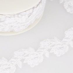 Broderie brillante Blanc - 