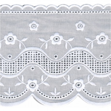 Broderie anglaise 122 mm Blanc - 