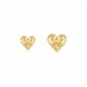 Bouton metal coeur fleuri