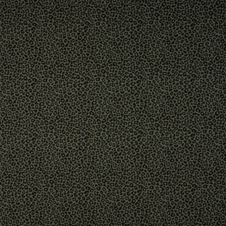 Tissu Coton Jersey Leopard Kaki 