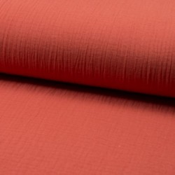 Tissu Double Gaze Uni Orange