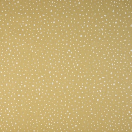 Tissu Coton Imprimé Bio Pois Jaune 