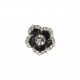 Bouton fleur centre stras