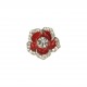 Bouton fleur centre stras