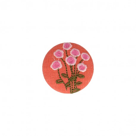 Bouton tissu fleur