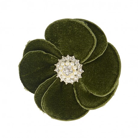 Fleur veloursstrass/broc