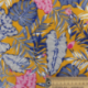 Tissu Popeline Imprime Tropical Fond Jaune