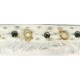 Galon lin/tulle perles