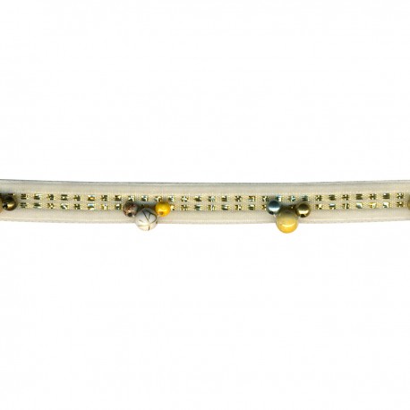 Galon velours perles