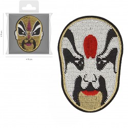 Ecusson masque opéra de Pékin 9 x 6 cm