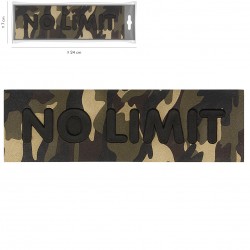 Ecusson no limit simili cuir 21,5 x 6,5 cm - Camouflage