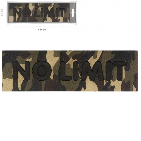 Ecusson no limit simili cuir 21,5 x 6,5 cm - Camouflage