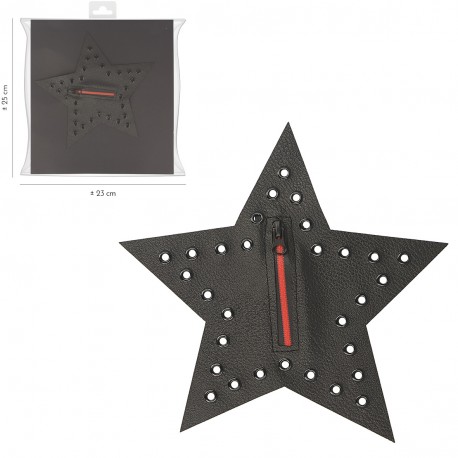 Ecusson étoile simili cuir 19 x 18,5 cm - Au Liseron