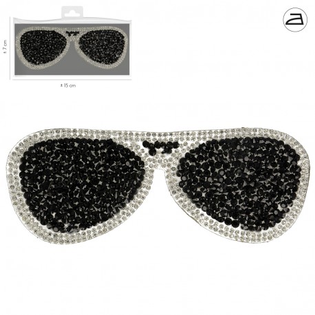 Ecusson lunette strass