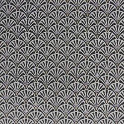 Tissu Ebano Jacquard Eventail Noir 