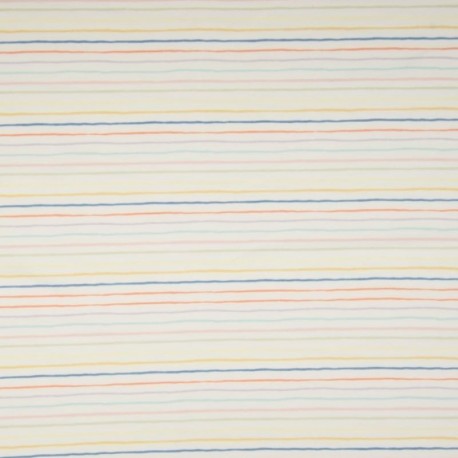 Tissu Jersey Imprimé Rayure Ecru 