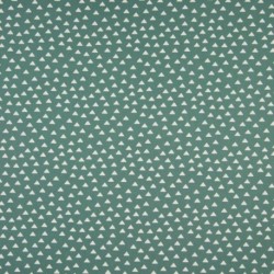 Tissu Coton Imprimé Triangle Fond Vert 