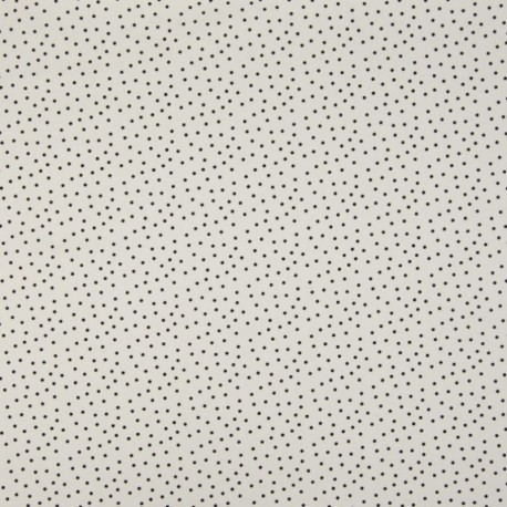 Tissu Coton Imprimé Pois Fond Ecru 