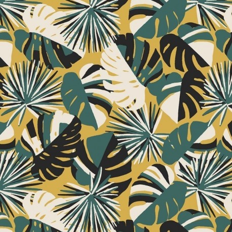 Tissu Guadeloupe Imprimé Jaune