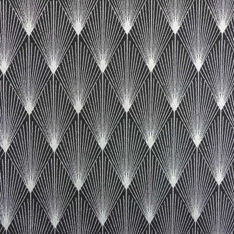 Tissu Comete Jacquard Noir et argent 