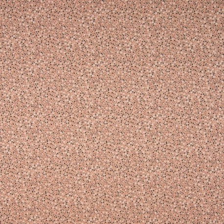 Tissu Jersey Coton Imprimé Pois Fond Rose 