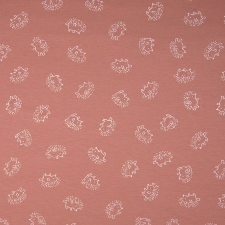 Tissu Coton Imprimé Herisson Rose