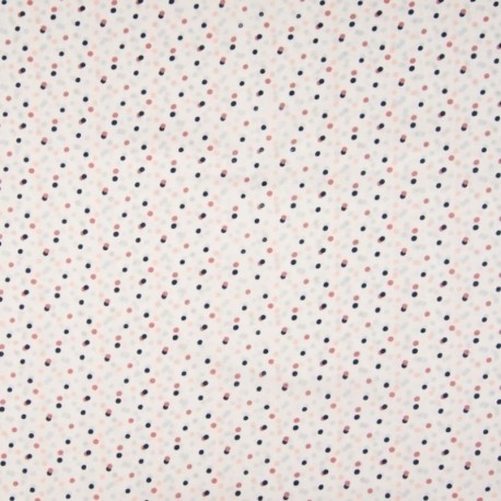 Tissu Coton Imprimé Pois Multico Fond Blanc 