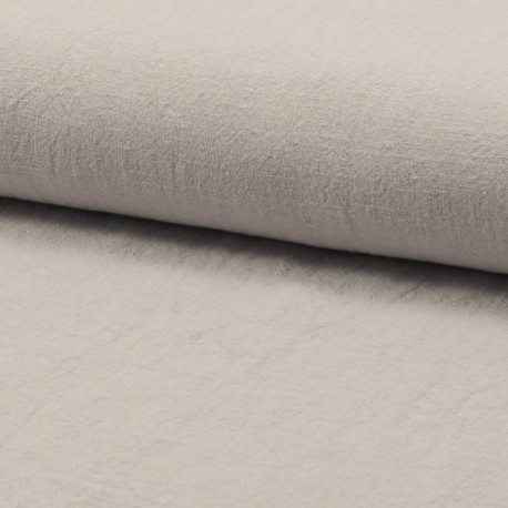 Tissu Lin Lavé Uni Gris Perle