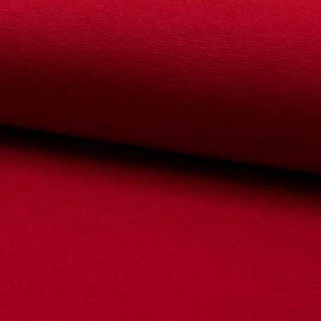 Tissu Bord Cote Uni Rouge