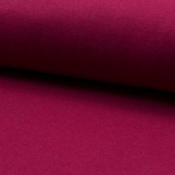 Tissu Bord Cote Uni Bordeaux 