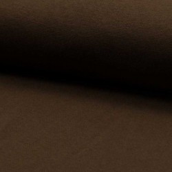 Tissu Bord Cote Uni Choco