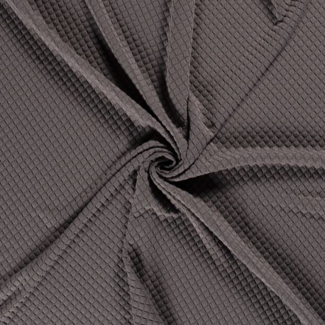Tissu Sweat Bulles Gris Foncé 