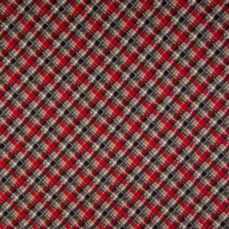 Tissu Viscose Imprimé Carreaux Brique 