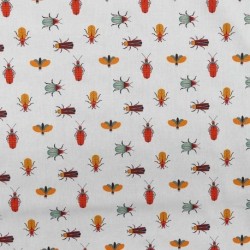 Tissu Popeline Digitale Imprimé Insecto Multicolore