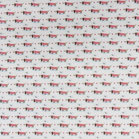 Tissu Popeline Digitale Imprimé Cute Dog 