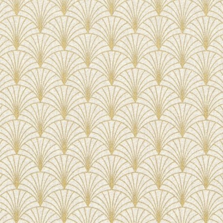 Tissu Demi Panama Art Deco Paillette Or 