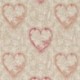 Tissu Demi Panama Coeur Rouge Fond Coloris Lin 