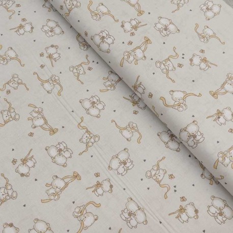 Tissu Coton Imprimé Ours