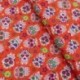 Tissu Tête De Mort Imprimé Orange 