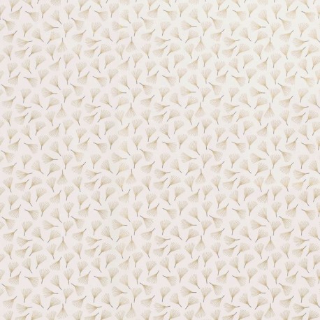 Tissu Coton Imprimé Fleur Blanc Cassé