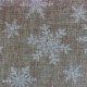 Tissu Toile de Jute Imprimé Grosse Etoile Neige