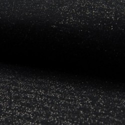 Tissu Bord Cote Uni Lurex Noir