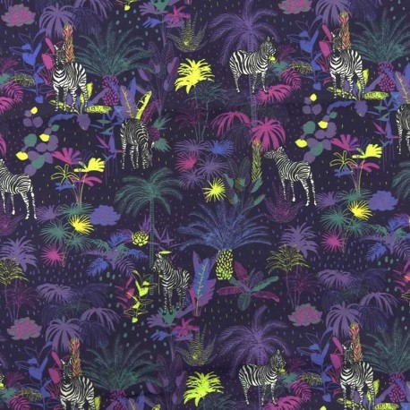Tissu Cretonne Imprimé Dream Raccort Violet 