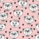 Tissu Imprimé Momo Rose