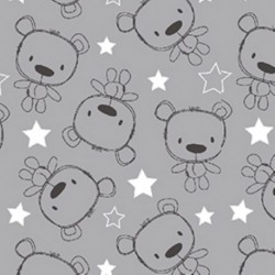 Tissu Imprimé Etienne Gris 