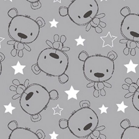 Tissu Imprimé Etienne Gris 